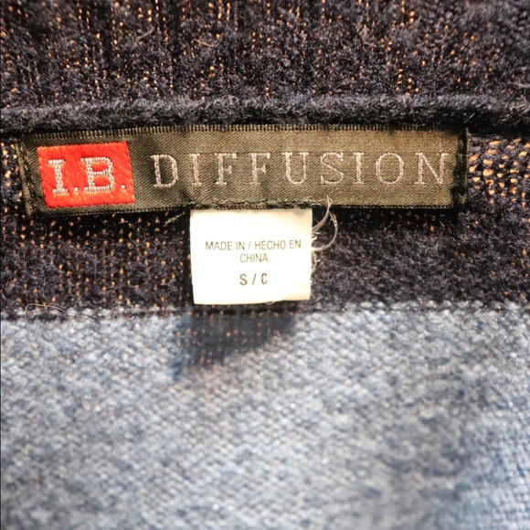 Adult Small Blue Striped Sweater - Picture 3 of 3